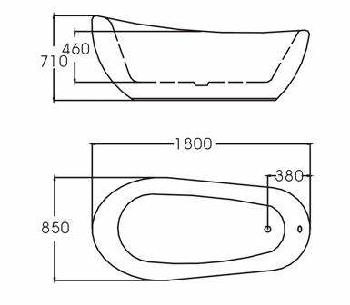 Bathtub BAT-805BN 180x85x711